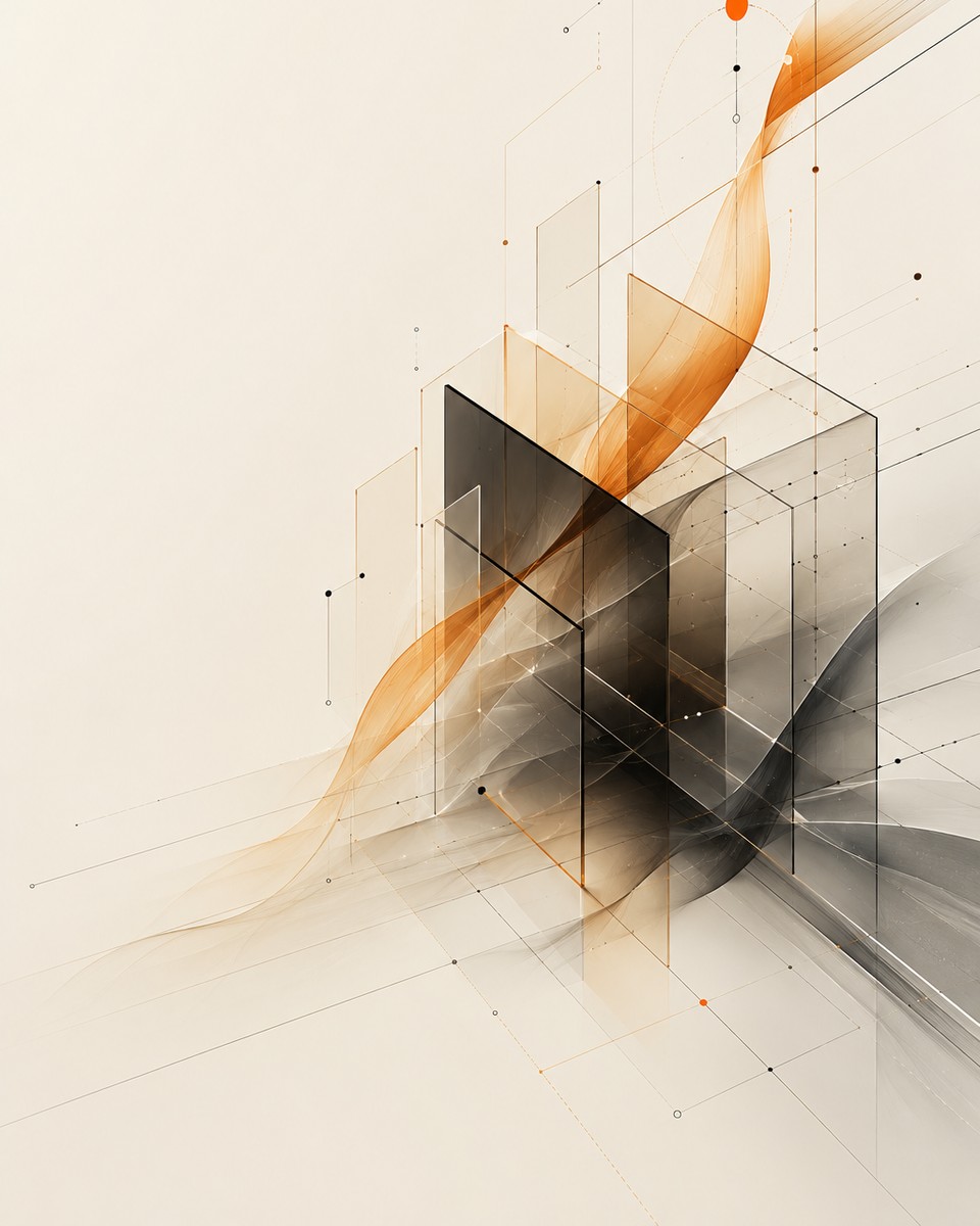 Abstract illustration of layered structure representing SYNVERIQ's foundation